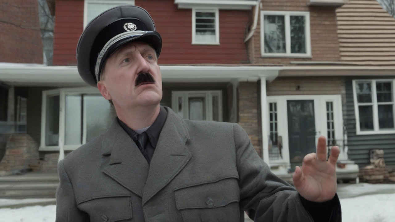 Toronto man plays Hitler speech outside home